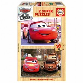 Educa - Puzzles Cars | Ensemble de 2 Puzzles en Bois avec 16 pièces chacun. Mesurer Une Fois monté: 26 x 18 cm. Composé de Gr