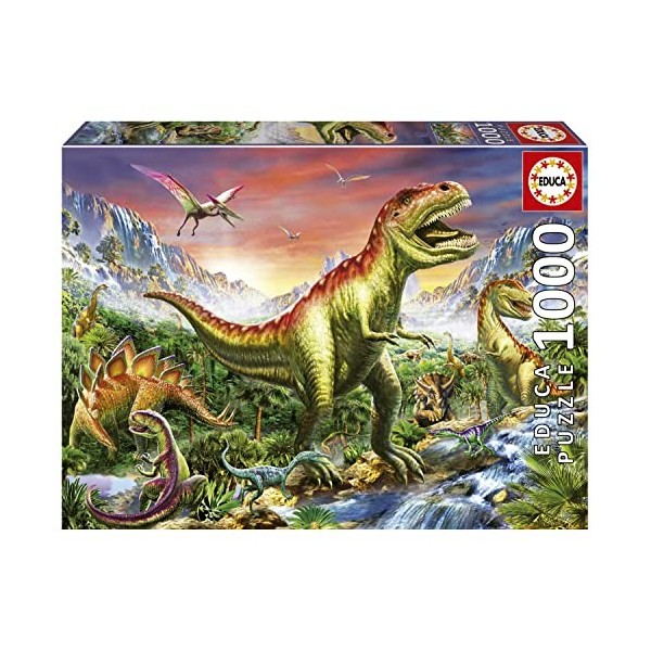 Educa - Forêt Jurassique | Puzzle de 1000 pièces. Mesure : 68 x 48 cm. Comprend Fix Puzzle Tail pour laccrocher Une Fois la