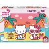 Schmidt Spiele- Hello Kitty, baignade Amusante, Puzzle pour Enfants de 100 pièces, 56409, Coloré