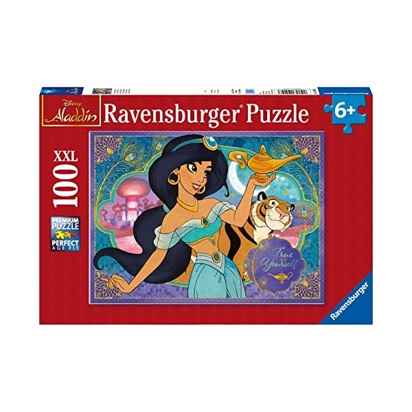 Ravensburger-10409 Disney Princess Ravensburger Jasmine Puzzle 100 pièces Extra Larges pour Enfants à partir de 6 Ans, 10409,