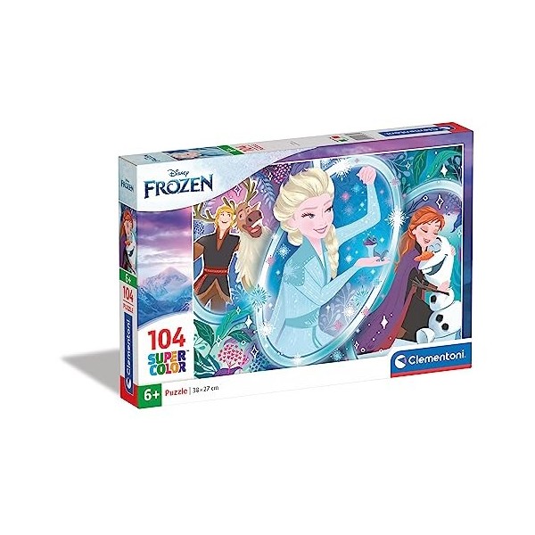 Clementoni- Puzzle Frozen 2 Disney 104pzs Does Not Apply Supercolor 2-104 pièces, 6 Ans Enfant Dessin animé, Princesse-fabriq