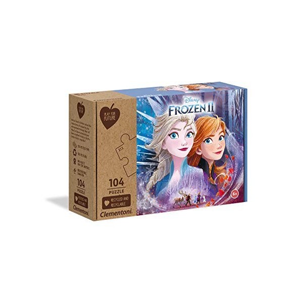 Clementoni Play For Future-Disney La Reine des Neiges 2-104 pièces-puzzle enfant-matériaux 100% recyclés-fabriqué en Italie, 