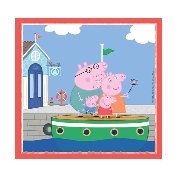 Clementoni- Peppa Pig Supercolor Pig-3x48 Enfants 5 Ans, Boîte De 3 48 Pièces , Puzzle Dessin Animé-Fabriqué en Italie, 2529