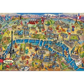 Jouets Puzzle 500 Pieces - Monuments et Carte de Paris - Collection France - Plan - Carte