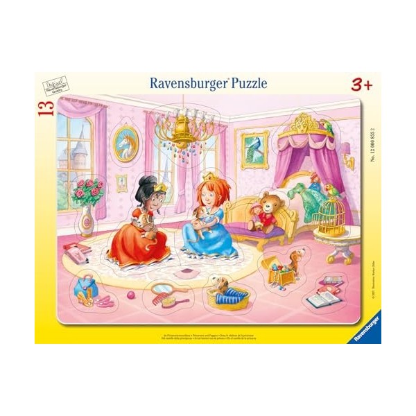 Ravensburger enfants-12000855-Dans Le château de princesse-8-17 pièces-Puzzle Cadre pour Enfants à partir de 3 Ans, 12000855