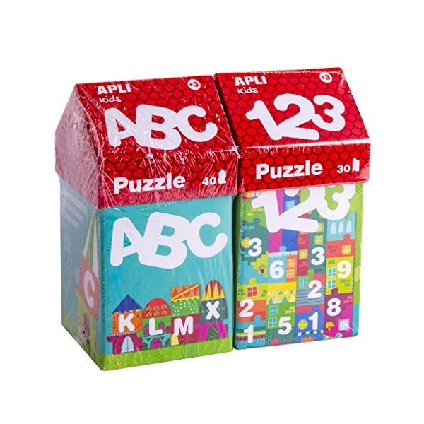 APLI Kids 18776-Kit spécial Puzzle Maisons éducatives ABECEDAIRE + Numéros 14805+14806 , 18776