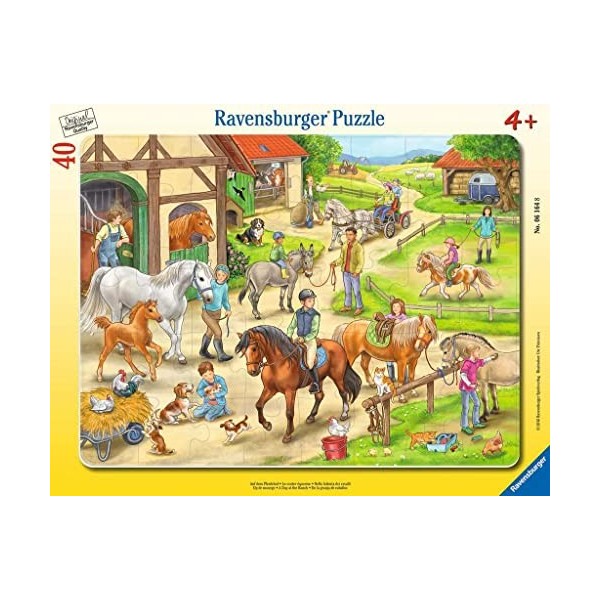 Ravensburger- Auf dem Pferdehof dans la Cour des Chevaux, 06164, Multicolore