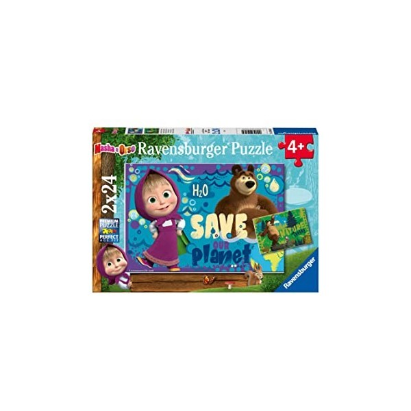 Ravensburger e Orso, Masha et Ours, 2x24 Pièces, Puzzle pour Enfants, Âge Conseillé 4+, 05646 0, Multicolore