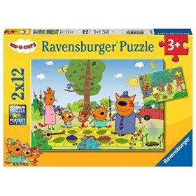 Ravensburger - Puzzle Enfant - Puzzles 2x12 p - Journée nature en famille - Kid-E-Cats - Dès 3 ans - 05079