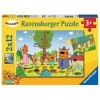 Ravensburger - Puzzle Enfant - Puzzles 2x12 p - Journée nature en famille - Kid-E-Cats - Dès 3 ans - 05079