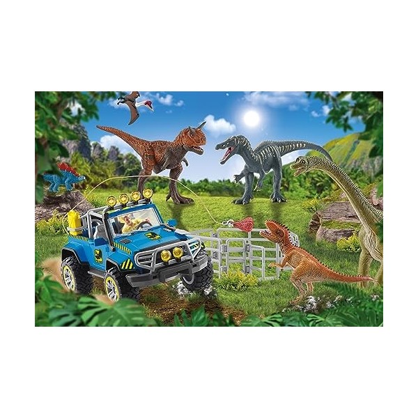 Schmidt Spiele 56461 Dinosaurs, géants préhistoriques, 60 pièces, avec Module complémentaire Une Figurine Originale bébé sté