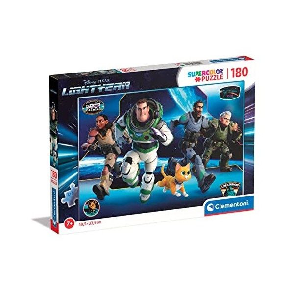 Clementoni- Disney Lightyear Supercolor Lightyear-180 Pièces, Enfants 7 Ans, Puzzle Dessin Animé-Fabriqué en Italie, 29312, M