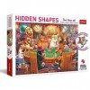 Trefl-Puzzle Hidden Shapes: Soirée de Jeux 1000 + 86 éléments-Trouvez Les Puzzles Formes cachées pour Les Amoureux des Chiens