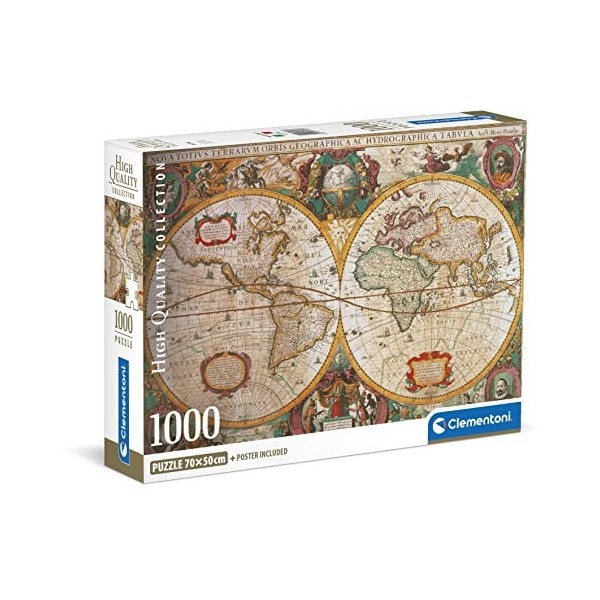 Clementoni Collection Old Map-1000 Pièces-Puzzle, Divertissement pour Adultes-Fabriqué en Italie, 39706