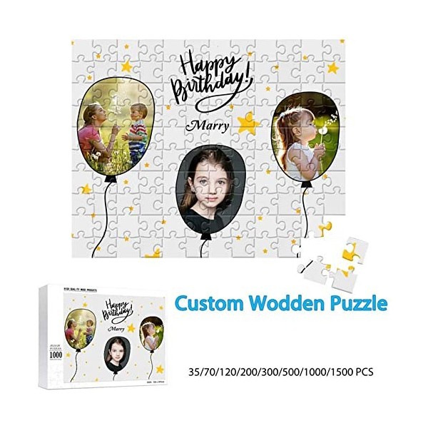 Puzzle Personnalisé avec Photo 1000 500 120 Pièces Adultes en Bois - Vos Images Préférées Puzzles de Photo Personnalisée Cade