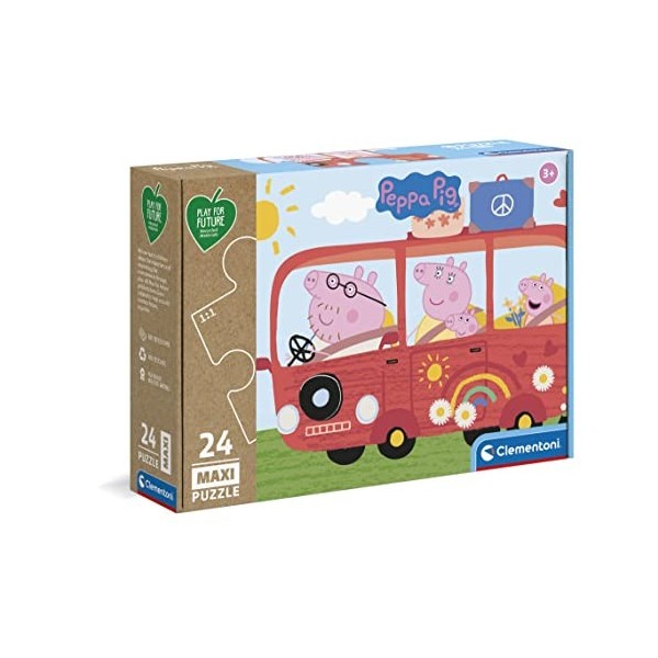 Clementoni- Puzzle Maxi Peppa Pig 24pzs Does Not Apply Play for Future Pig-24 pièces, 3 Ans Enfant Dessin animé-fabriqué en I