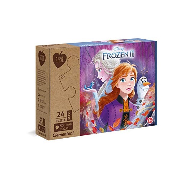 Clementoni Play For Future-Disney La Reine des Neiges 2-24 pièces maxi-puzzle enfant-matériaux 100% recyclés-fabriqué en Ital