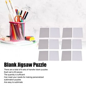 Puzzles Vierges par Sublimation – Lot de 6 Puzzles Vierges DIY 63 Pièces 13 X 18 Cm – Assemblage Complet – Matériau Sûr et Du