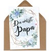 OWLBOOK Du wirst Papa Couronne de Fleurs Bleue Puzzle avec Enveloppe Lettre - Cadeaux pour la famille pour la naissance et la