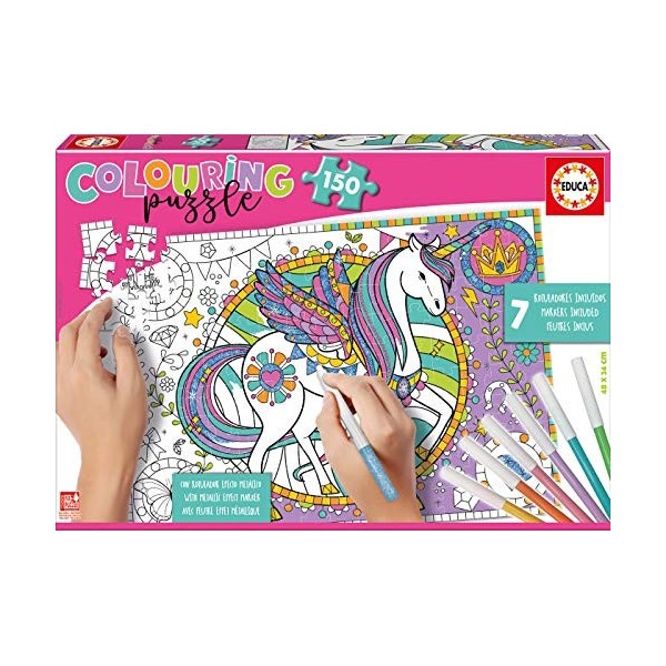 Educa - 150 Colouring Puzzle Enfant - Licorne