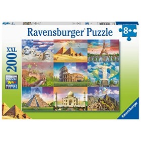 Ravensburger - Puzzle Enfant - Puzzle 200 p XXL - Les monuments du monde - Dès 8 ans - 13290