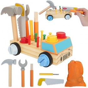 Jouet Montessori Outil Enfan Jouet en Bois, Jeux Enfan Multiconnections Montessori Avec Sac de Range, Jeux Educatif Enfan, Jo
