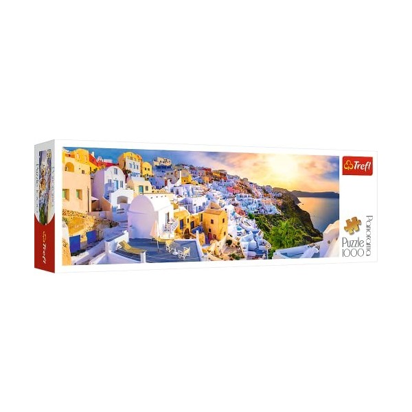 Trefl- Coucher de Soleil à Santorin, Grèce Puzzle, 29054, Multicolore, Taille Unique