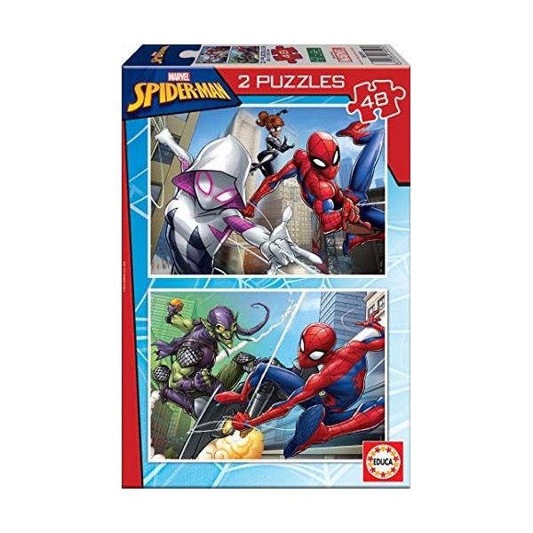 Educa - 2 Puzzles Spiderman 48 Pièces pour Enfants | Puzzle Marvel 2x48 | Puzzle Enfant +4 Ans Spider-Man 18099 