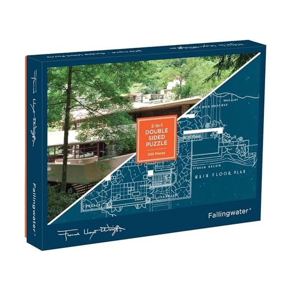 Frank Lloyd Wright Fallingwater 2-Sided 500 Piece Puzzle Puzzles 