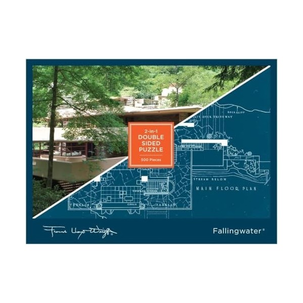 Frank Lloyd Wright Fallingwater 2-Sided 500 Piece Puzzle Puzzles 