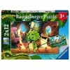 Ravensburger - Puzzle Enfant - Puzzles 2x12 p - La petite bande de dinosaures - Gigantosaurus - Dès 3 ans - 05125