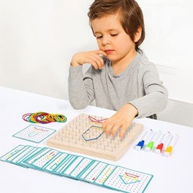 Auvewilo Jouet de Tri de Couleurs avec Boules et Gobelets en Bois, Ensemble de Jeu dAssociation Montessori pour Enfants