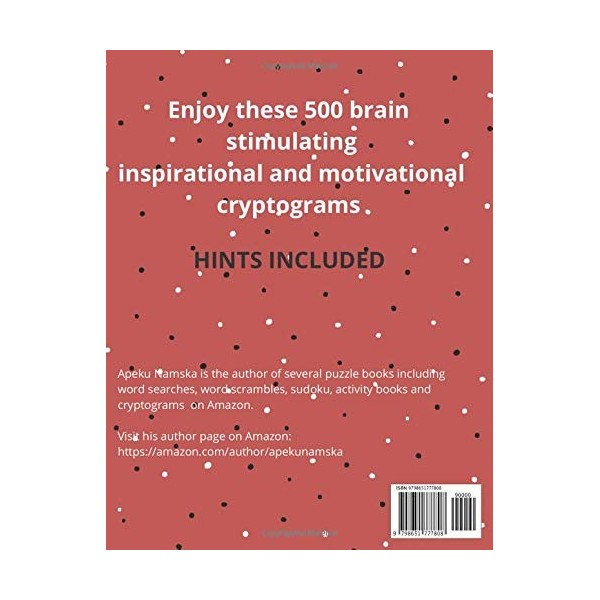 Puzzle Cryptograms: 500 Large Print Inspirational and Motivational Quotes