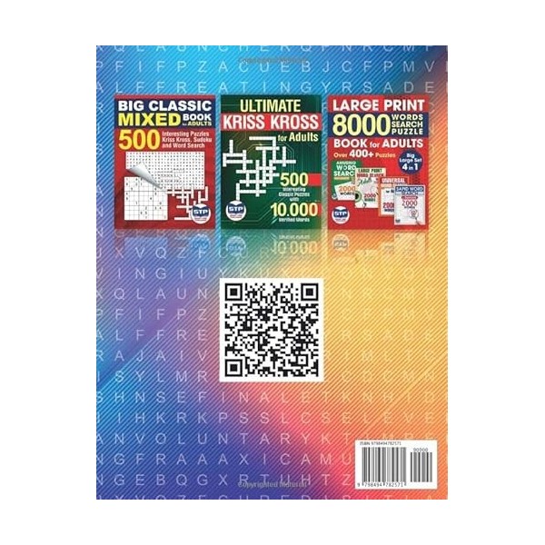 Ultimate 3 Jigsaw in 1 Book for Adults: 500 Interesting Puzzles Kriss Kross, Sudoku and Word Search