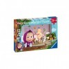 Ravensburger- Puzzle 2 x 12 Masha et Ours, 05645