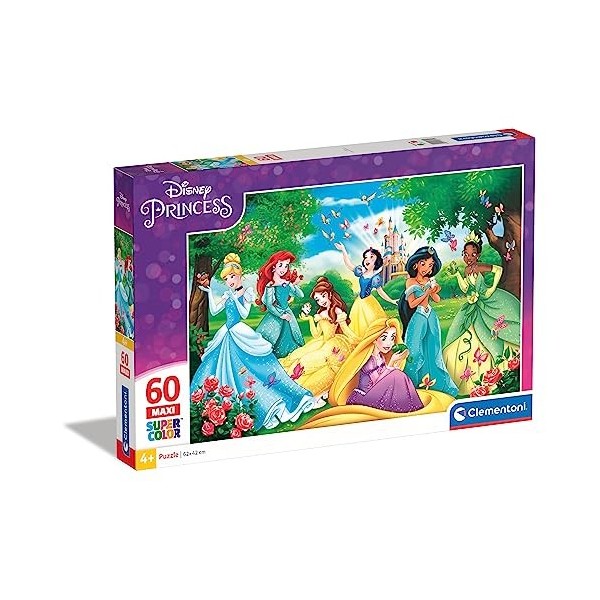 Clementoni Disney Princess Italy Princess-60 Maxi pièces-Puzzle Enfant-fabriqué en Italie, 4 Ans et Plus, 26471, No Color