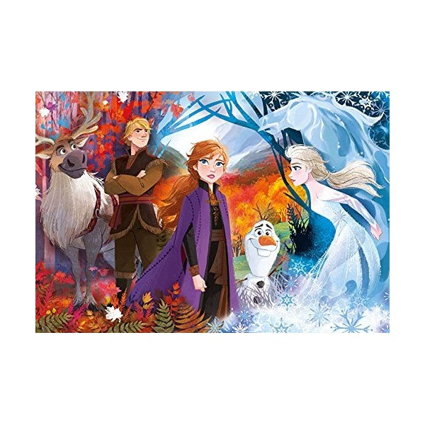 Clementoni Disney Frozen Supercolor Reine des Neiges 2-24 pièces Maxi-Puzzle Enfant-fabriqué en Italie, 3 Ans et Plus, 28510,