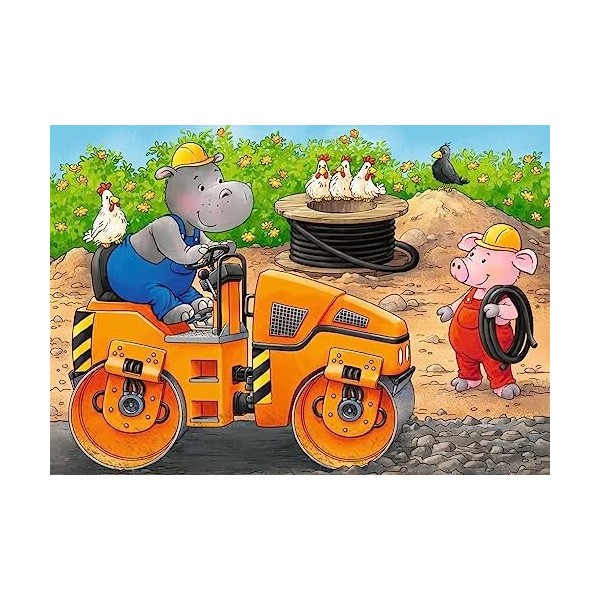 Ravensburger Kinderpuzzle - 05717 Tiere Auf der Baustelle - 2,4,6,8 Teile My First Puzzle für Kinder AB 2 Jahren