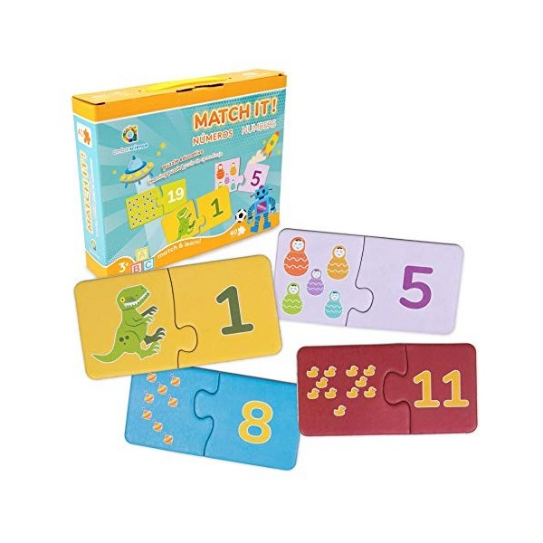 ambarscience - Puzzle éducatif de 40 pièces pour Apprendre 1 à 20, avec Images et Chiffres pour Enfants 3+ Ambar Passion S.A