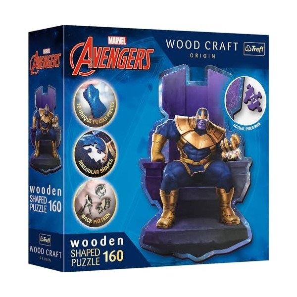 Trefl- Wood Craft Marvel Avengers Puzzle en Bois Contour, 20184, Multicolores