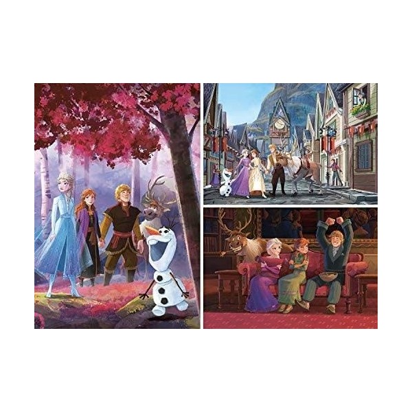 Clementoni Play For Future-Disney La Reine des Neiges 2-3x48 enfant-boîte de 3 puzzles 48 pièces -matériaux 100% recyclés-f