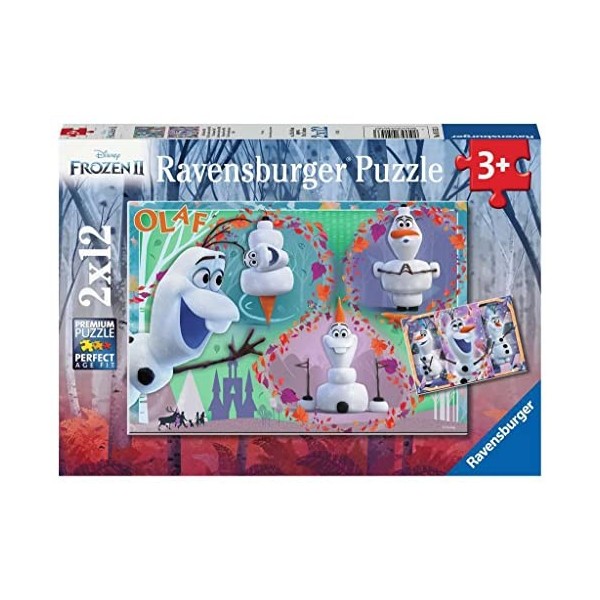 Ravensburger- Tiere Puzzle Enfant 05153-Tous Les adorent Olaf-2 x 12 pièces, 5153