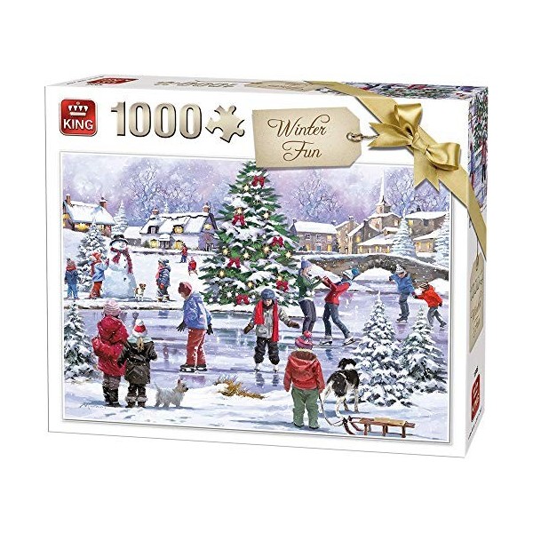 King- Puzzle Amusant de Noël 1000 pièces, 55935, Pleine Couleur