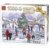 King- Puzzle Amusant de Noël 1000 pièces, 55935, Pleine Couleur