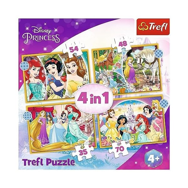 Trefl 4w1 SzczĂÄšliwy dzieÄš/Disney Princess 34385 [Puzzle]