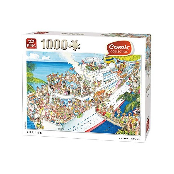 King- Comic Cartoon Cruise Puzzle 1000 pièces, 55888, Pleine Couleur, 68x49 cm