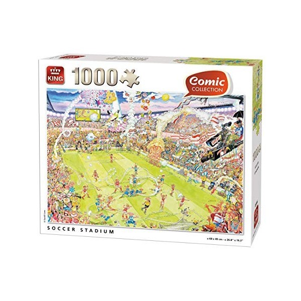 King- Puzzle 1000 pièces de Dessin animé de Football pcs, 5546, Multicolore