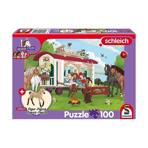 Schmidt Spiele 56463 Horse Club Jeu de 100 pièces avec Module complémentaire pour Enfants, Coloré