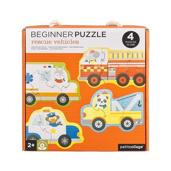 Petit Collage PTC333 Rescue Vehicles Beginner Puzzle Jigsaw, Multi