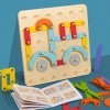 Sekemure Puzzle de forme Montessori, puzzle de correspondance de forme,Puzzles de correspondance de reconnaissance de couleur